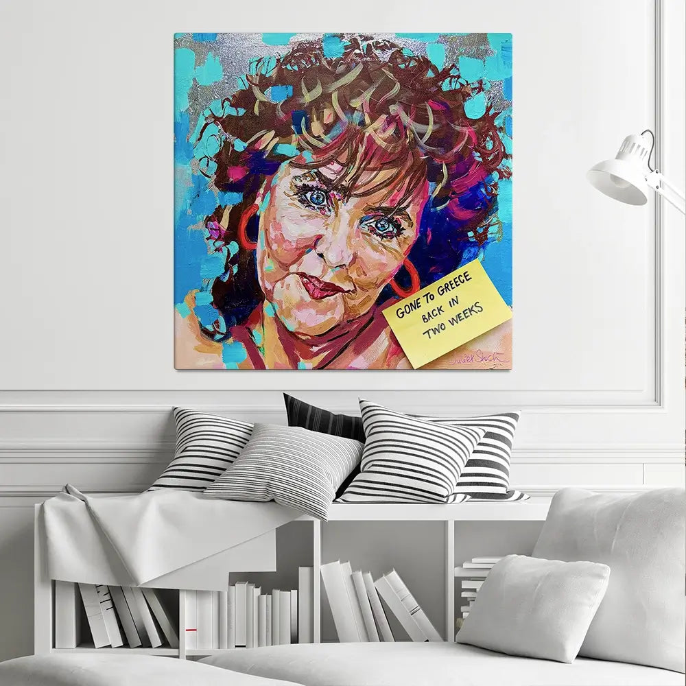 Shirley Valentine Square Canvas Print Shirley Valentine Square Canvas Print wall art product Juliet Stockton