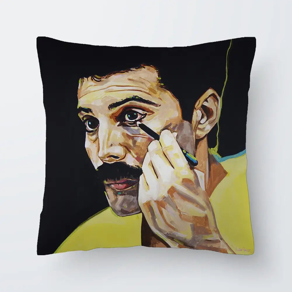 Show Must Go On Freddie Mercury Cushion Show Must Go On Freddie Mercury Cushion wall art product Juliet Stockton