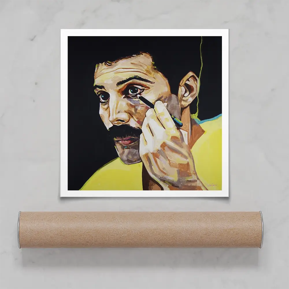 Show Must Go On Freddie Mercury Square Art Print Show Must Go On Freddie Mercury Square Art Print wall art product Juliet Stockton