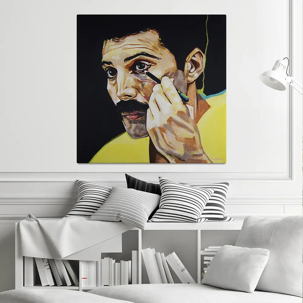 Show Must Go On Freddie Mercury Square Canvas Print Show Must Go On Freddie Mercury Square Canvas Print wall art product Juliet Stockton