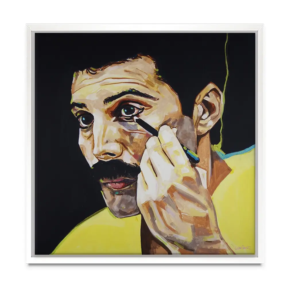 Show Must Go On Freddie Mercury Square Canvas Print Show Must Go On Freddie Mercury Square Canvas Print wall art product Juliet Stockton