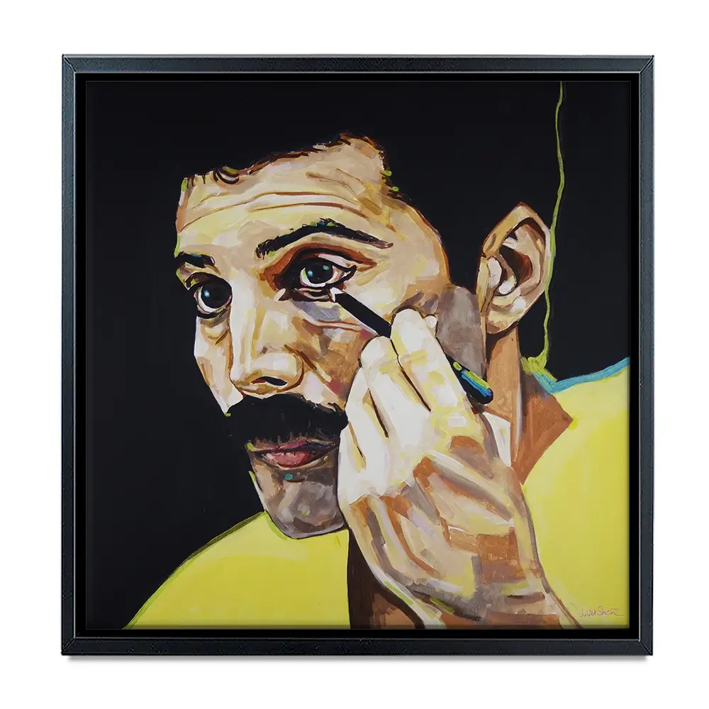 Show Must Go On Freddie Mercury Square Canvas Print Show Must Go On Freddie Mercury Square Canvas Print wall art product Juliet Stockton