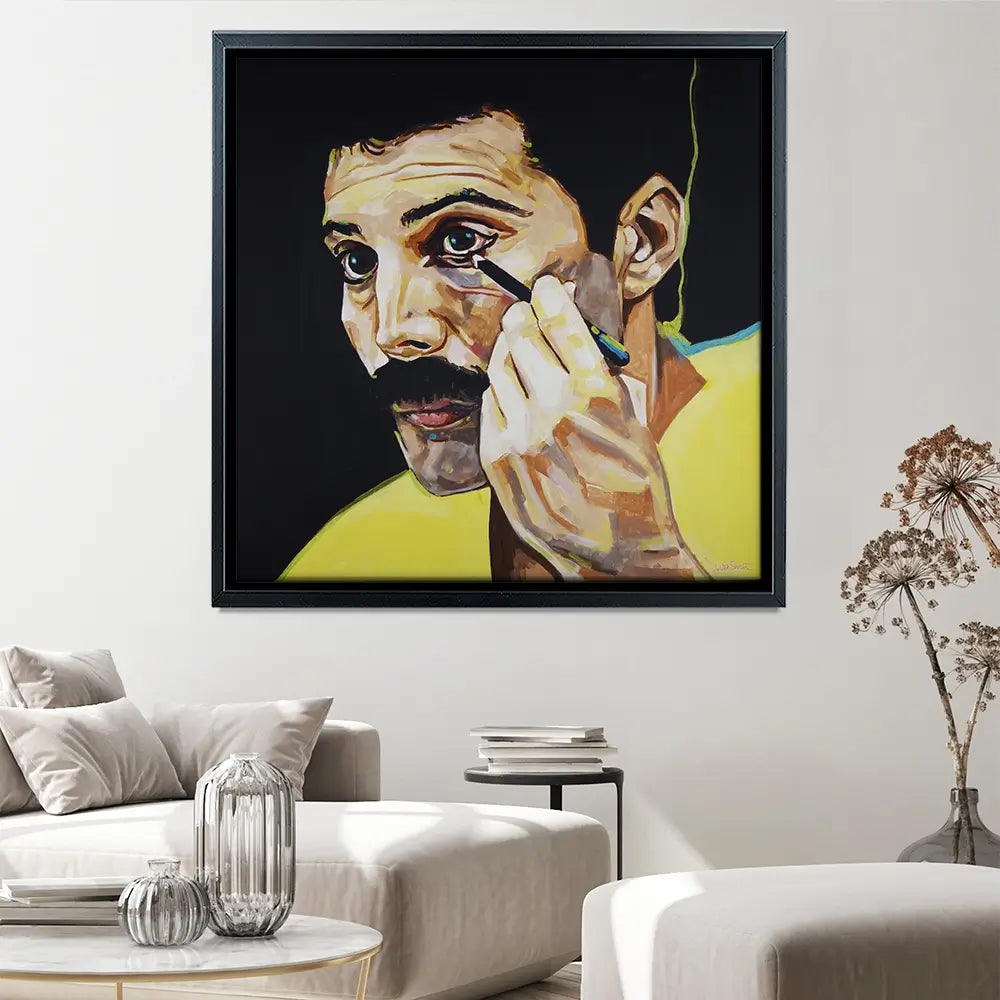 Show Must Go On Freddie Mercury Square Canvas Print Show Must Go On Freddie Mercury Square Canvas Print wall art product Juliet Stockton