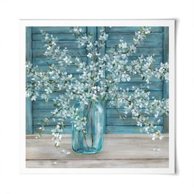Shuttered Blossoms Square Art Print Shuttered Blossoms Square Art Print wall art product Carol Robinson
