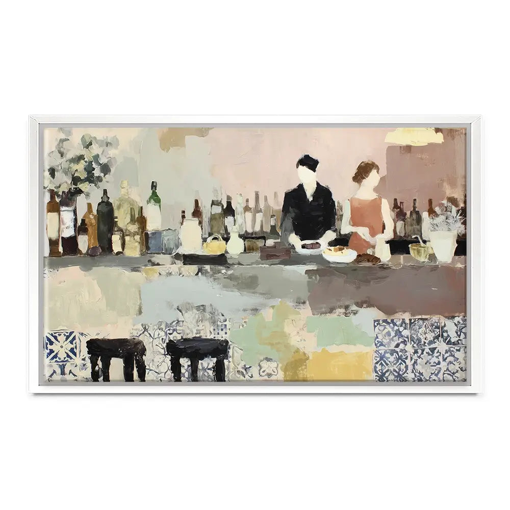 Sicilian Bar Interior Canvas Print Sicilian Bar Interior Canvas Print wall art product Chromatic Storm Studio