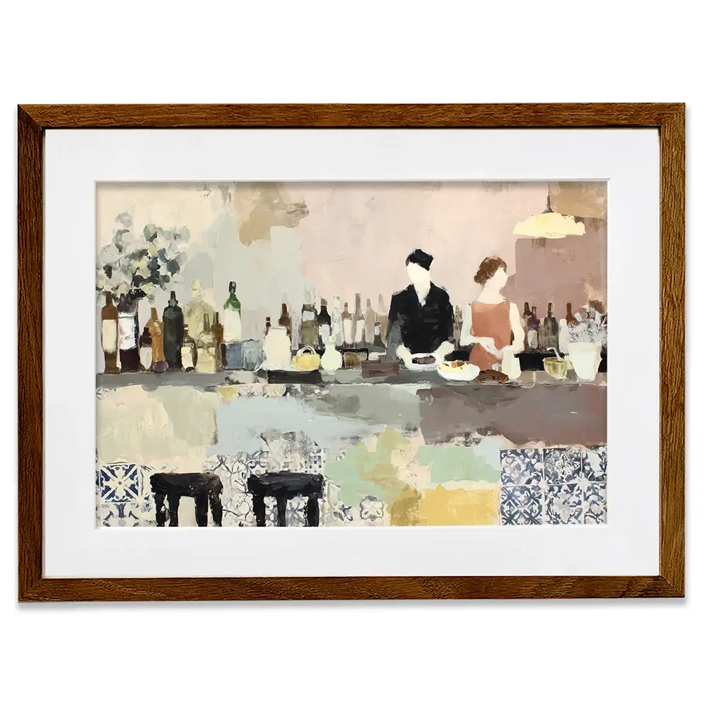 Sicilian Bar Interior Framed Art Print Sicilian Bar Interior Framed Art Print wall art product Chromatic Storm Studio