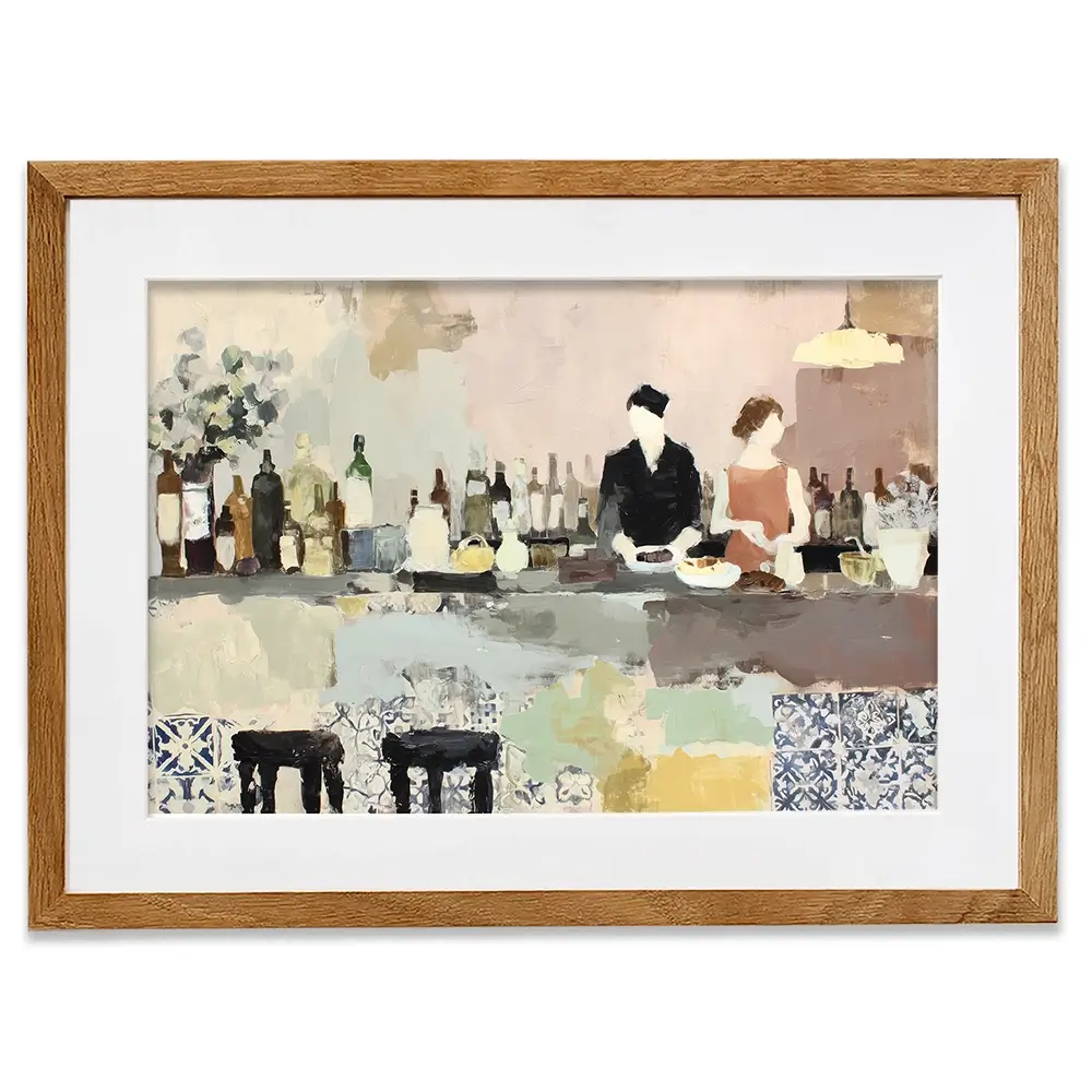 Sicilian Bar Interior Framed Art Print Sicilian Bar Interior Framed Art Print wall art product Chromatic Storm Studio