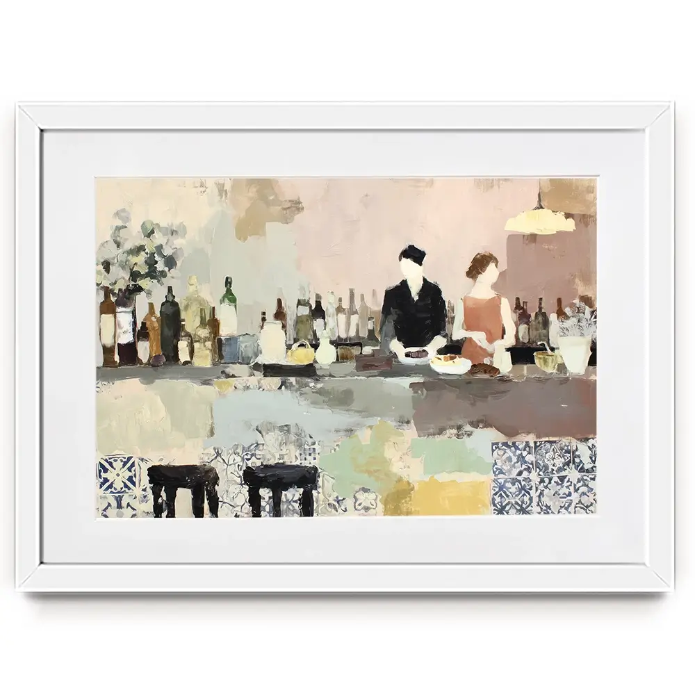 Sicilian Bar Interior Framed Art Print Sicilian Bar Interior Framed Art Print wall art product Chromatic Storm Studio