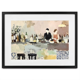 Sicilian Bar Interior Framed Art Print Sicilian Bar Interior Framed Art Print wall art product Chromatic Storm Studio