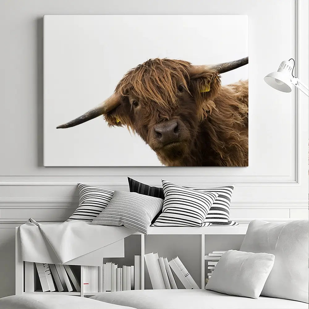 Side Peeking Highland Cow Canvas Print Side Peeking Highland Cow Canvas Print wall art product Massimo Cavallo / Shutterstock
