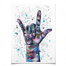 Sign Language I Love You Art Print Sign Language I Love You Art Print wall art product Emma LC Art