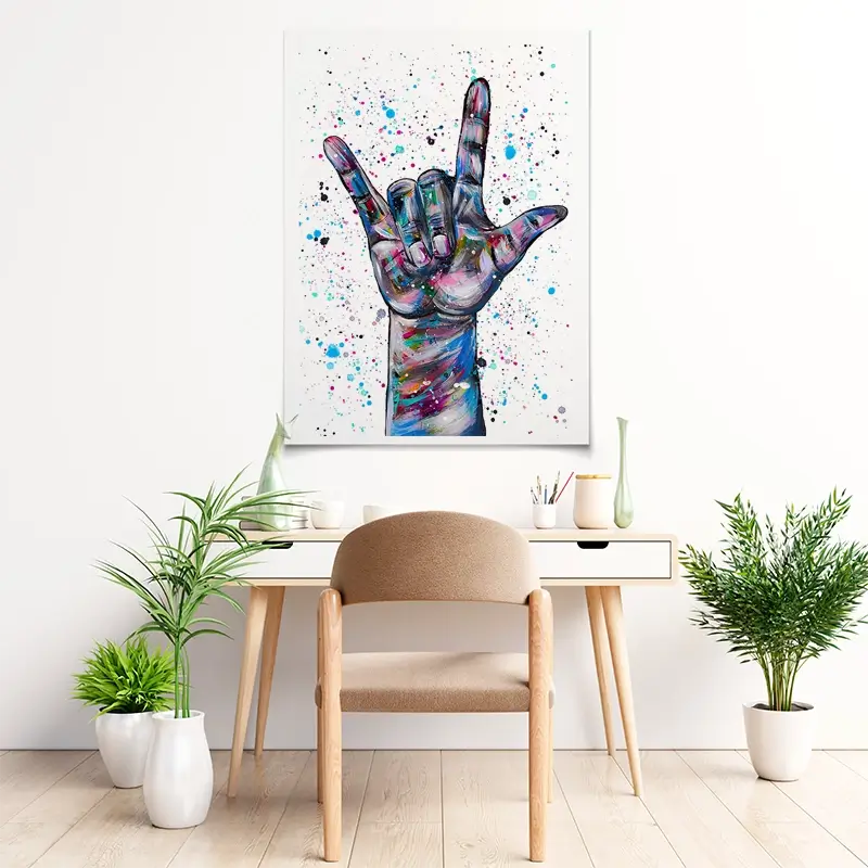 Sign Language I Love You Art Print Sign Language I Love You Art Print wall art product Emma LC Art