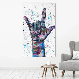 Sign Language I Love You Canvas Print Sign Language I Love You Canvas Print wall art product Emma LC Art