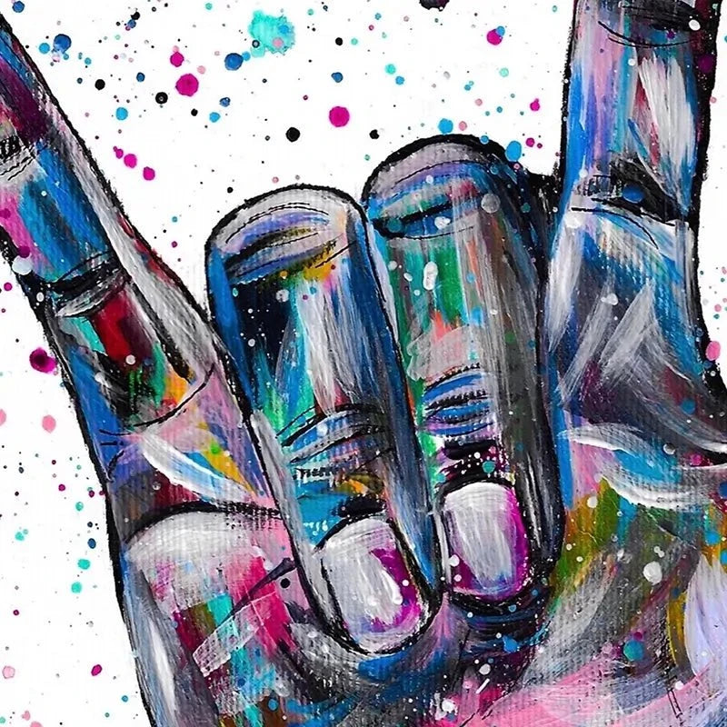 Sign Language I Love You Canvas Print Sign Language I Love You Canvas Print wall art product Emma LC Art