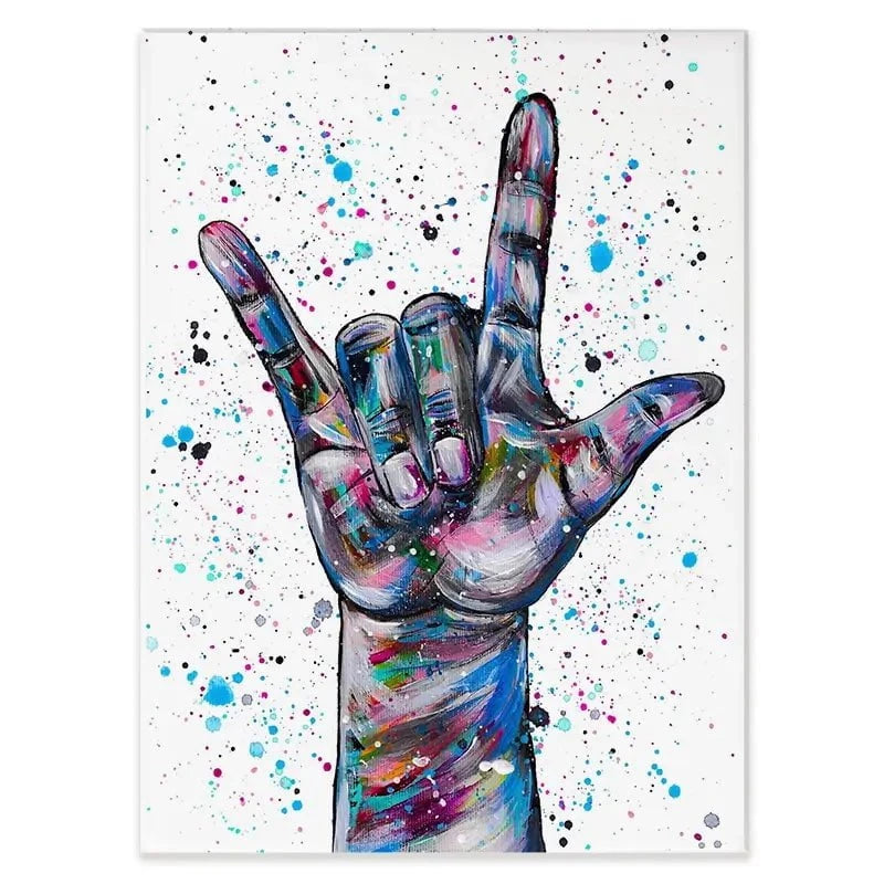 Sign Language I Love You Canvas Print Sign Language I Love You Canvas Print wall art product Emma LC Art