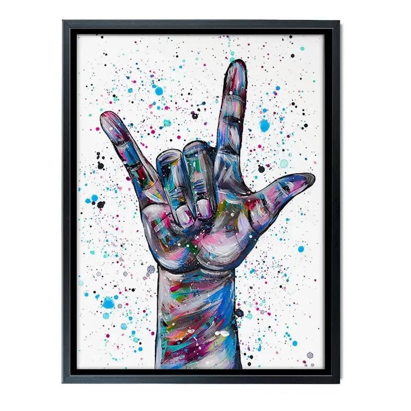 Sign Language I Love You Canvas Print Sign Language I Love You Canvas Print wall art product Emma LC Art