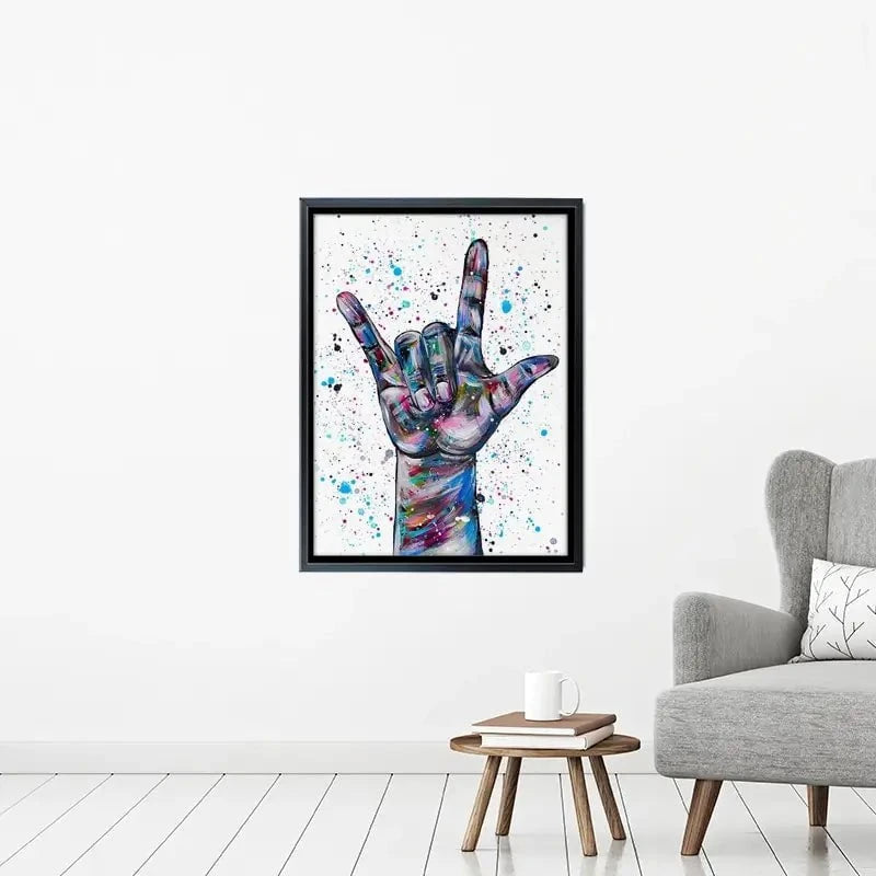 Sign Language I Love You Canvas Print Sign Language I Love You Canvas Print wall art product Emma LC Art