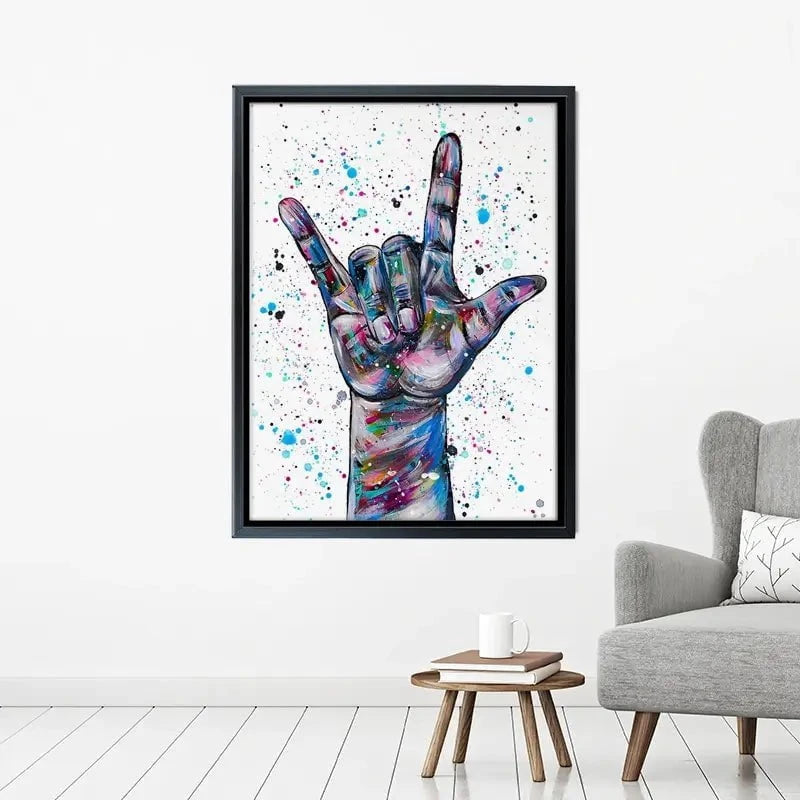 Sign Language I Love You Canvas Print Sign Language I Love You Canvas Print wall art product Emma LC Art