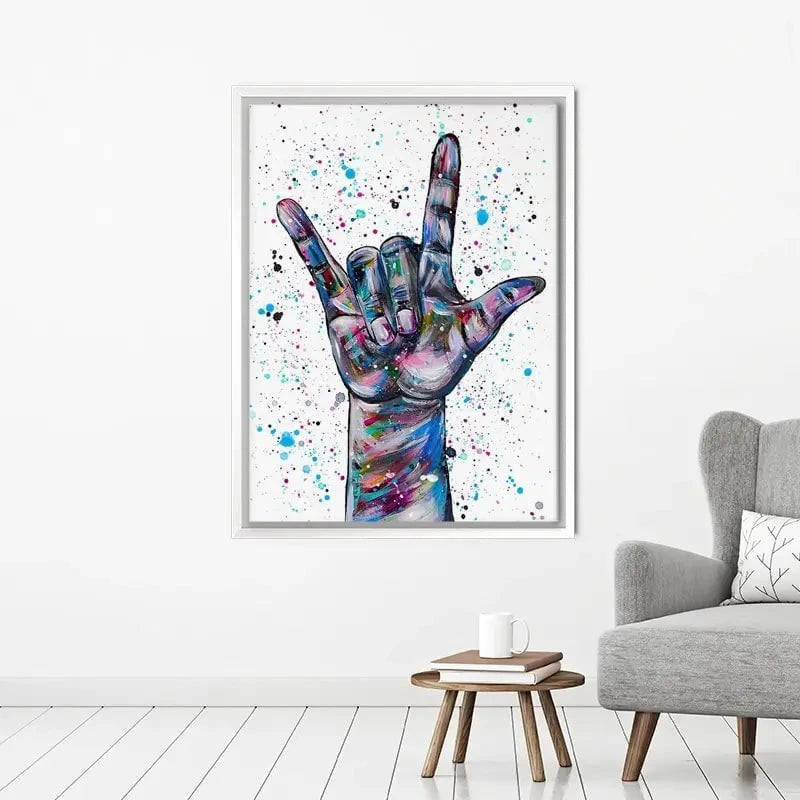 Sign Language I Love You Canvas Print Sign Language I Love You Canvas Print wall art product Emma LC Art