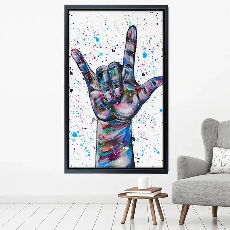 Sign Language I Love You Canvas Print Sign Language I Love You Canvas Print wall art product Emma LC Art