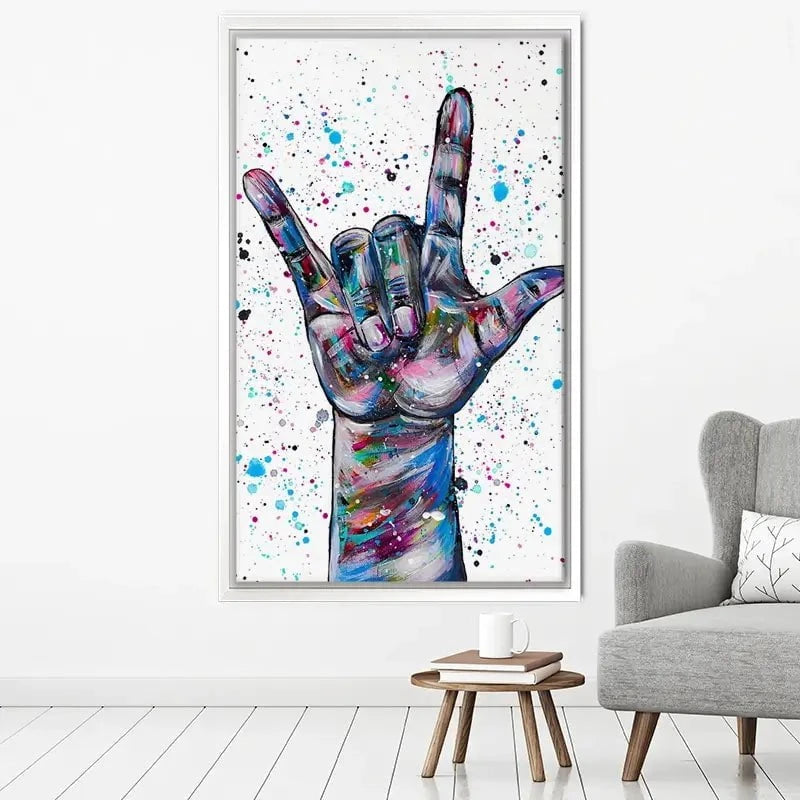 Sign Language I Love You Canvas Print Sign Language I Love You Canvas Print wall art product Emma LC Art