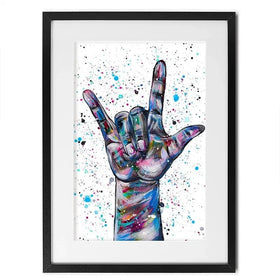 Sign Language I Love You Framed Art Print Sign Language I Love You Framed Art Print wall art product Emma LC Art