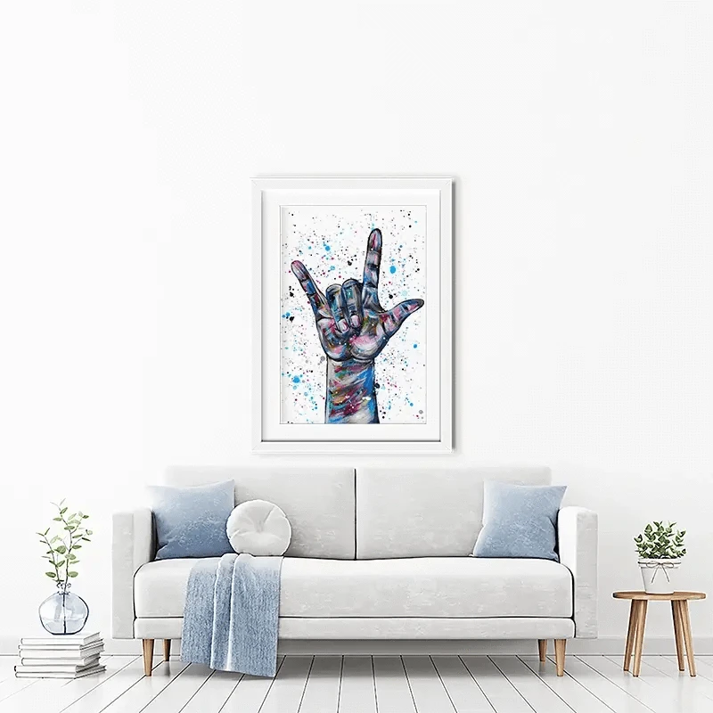 Sign Language I Love You Framed Art Print Sign Language I Love You Framed Art Print wall art product Emma LC Art