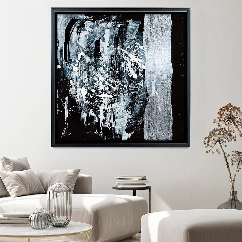 Silver Abstract Canvas Print Silver Abstract Canvas Print wall art product Aimee Linzi