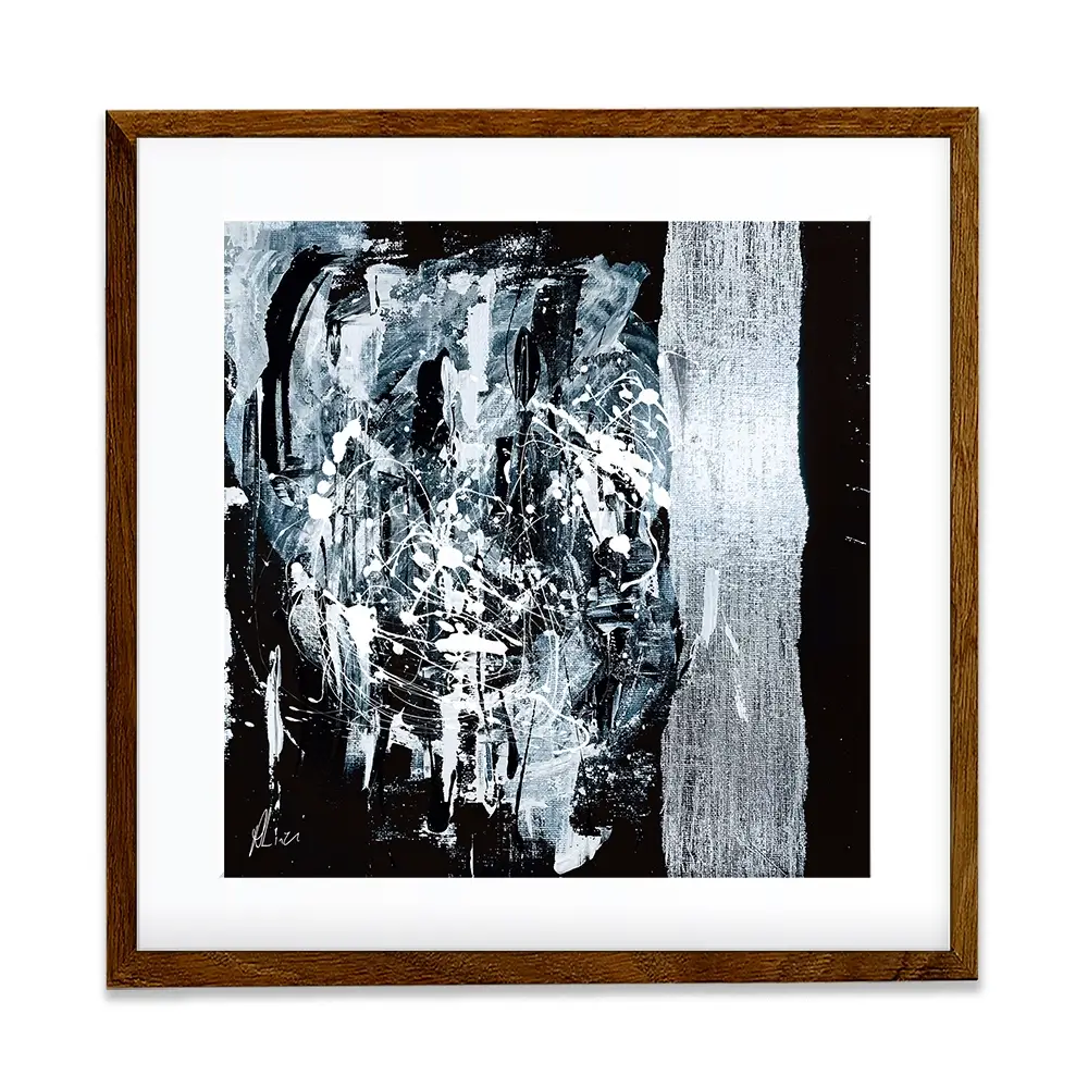 Silver Abstract Framed Art Print Silver Abstract Framed Art Print wall art product Aimee Linzi