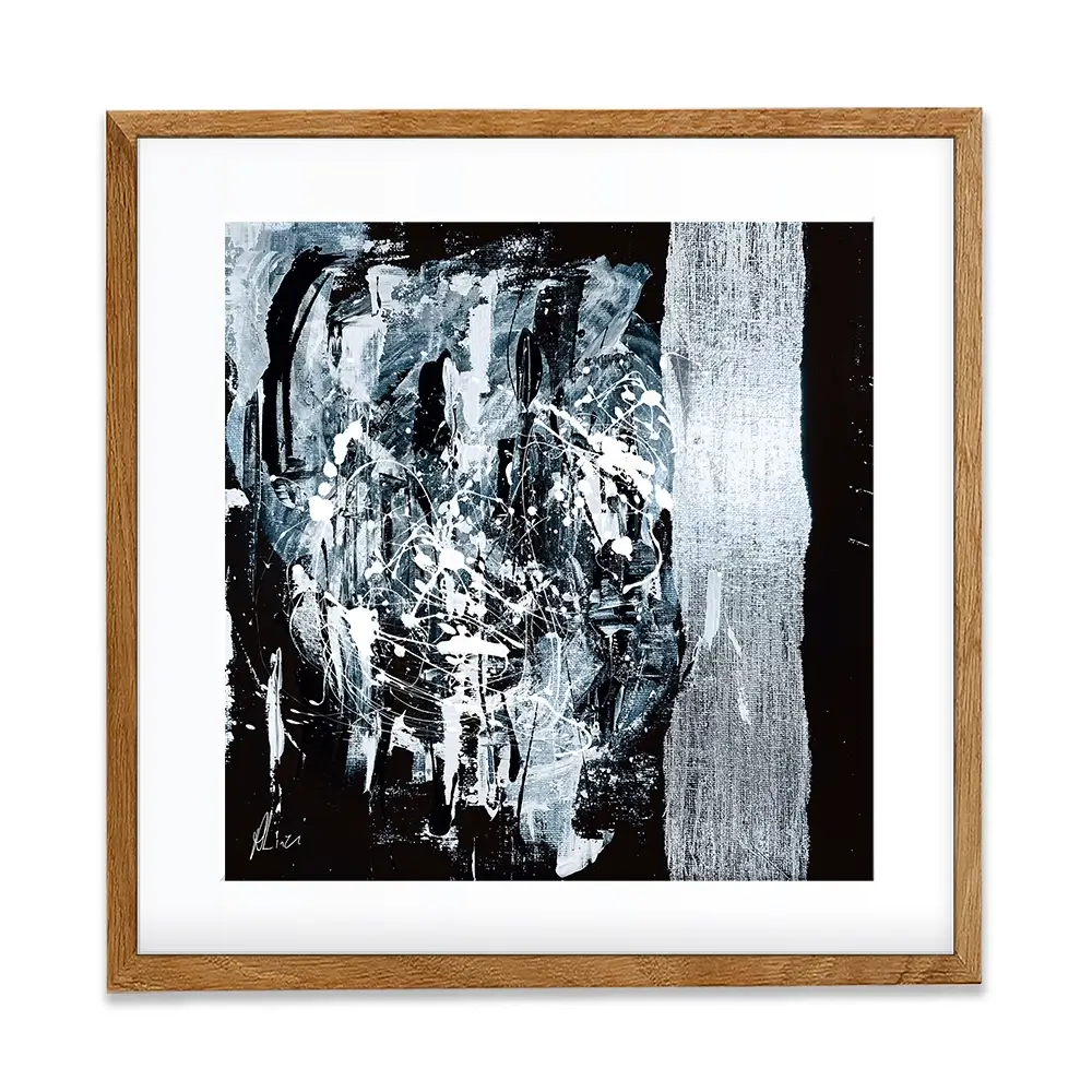 Silver Abstract Framed Art Print Silver Abstract Framed Art Print wall art product Aimee Linzi