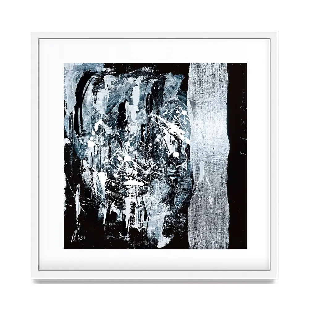 Silver Abstract Framed Art Print Silver Abstract Framed Art Print wall art product Aimee Linzi