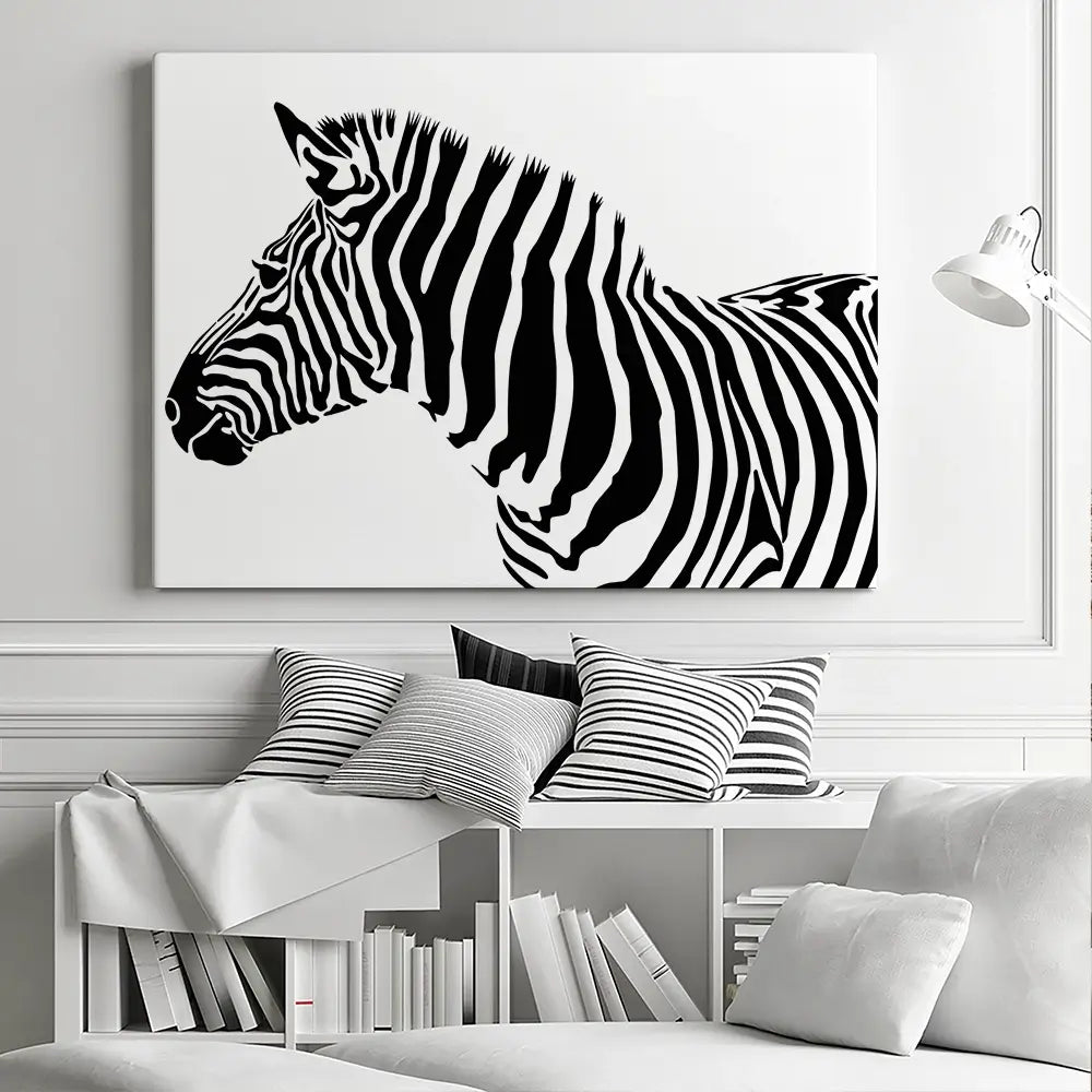 Simple Zebra Canvas Print Simple Zebra Canvas Print wall art product Art Print Shop