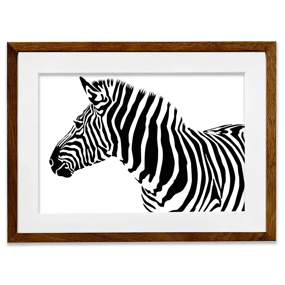 Simple Zebra Framed Art Print Simple Zebra Framed Art Print wall art product Art Print Shop