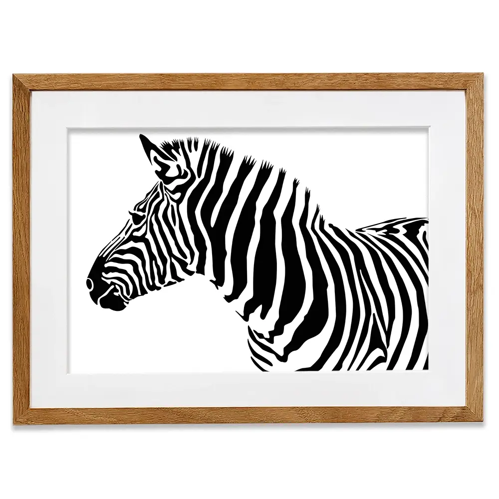 Simple Zebra Framed Art Print Simple Zebra Framed Art Print wall art product Art Print Shop