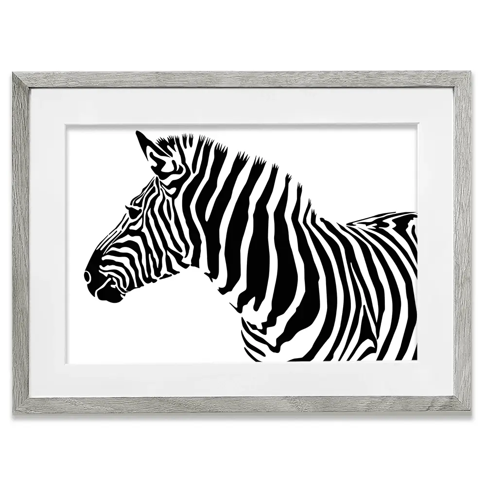 Simple Zebra Framed Art Print Simple Zebra Framed Art Print wall art product Art Print Shop