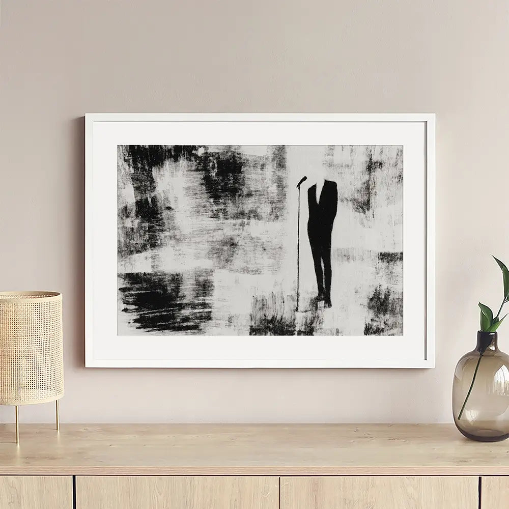 Singer At The Microphone Framed Art Print Singer At The Microphone Framed Art Print wall art product Chromatic Storm Studio