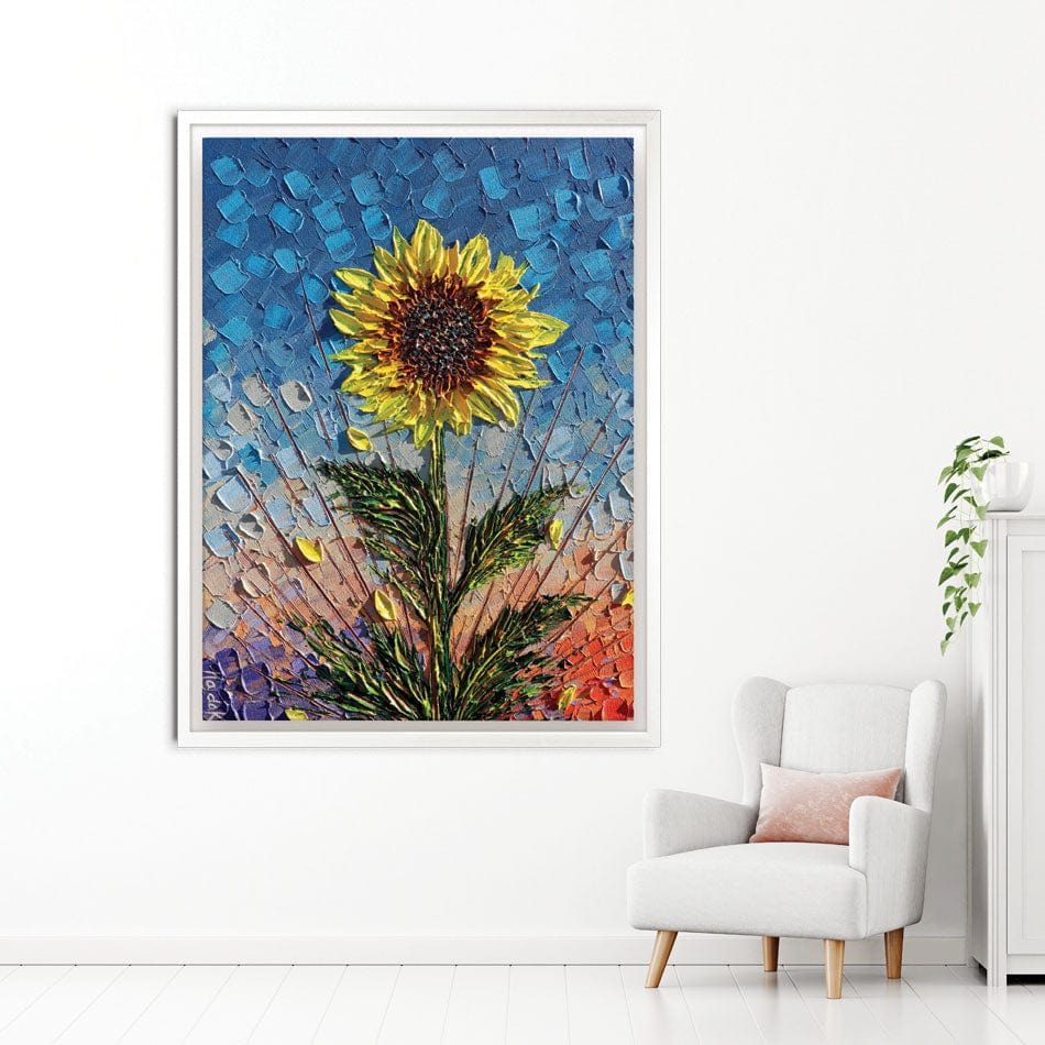 Single Sunflower Canvas Print wall art product Expression By Nada