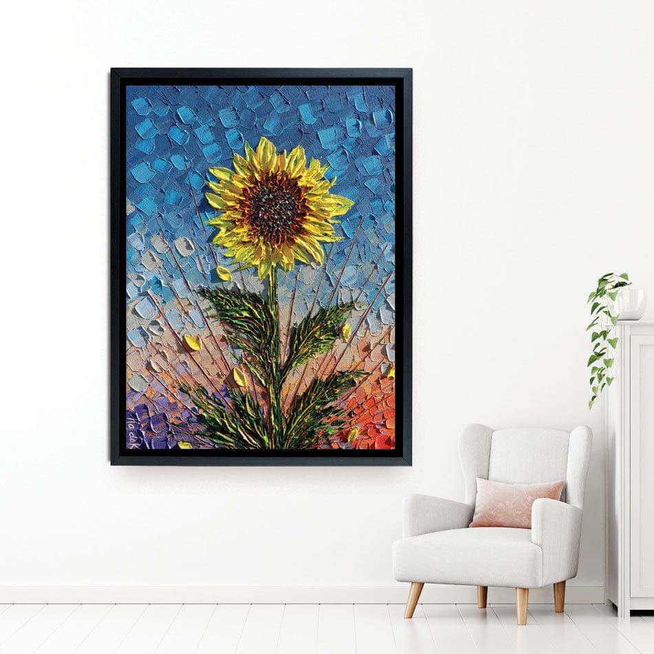 Single Sunflower Canvas Print wall art product Expression By Nada