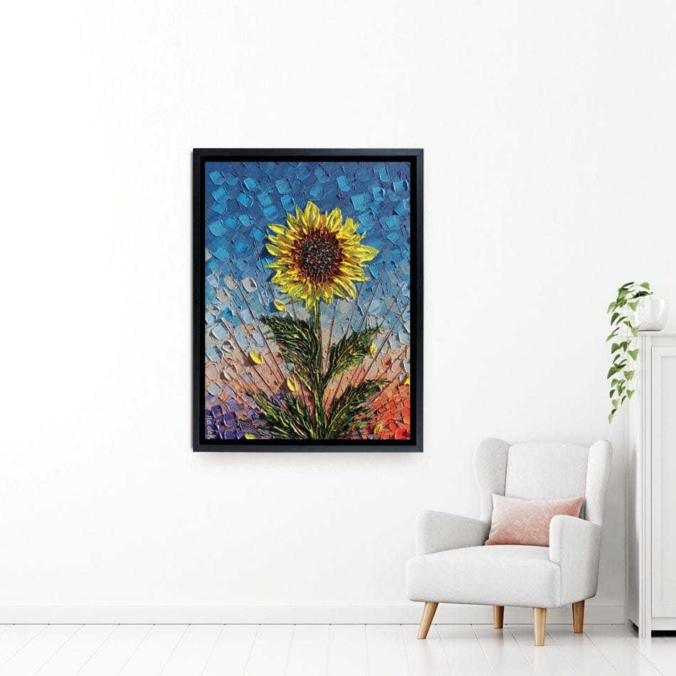 Single Sunflower Canvas Print wall art product Expression By Nada
