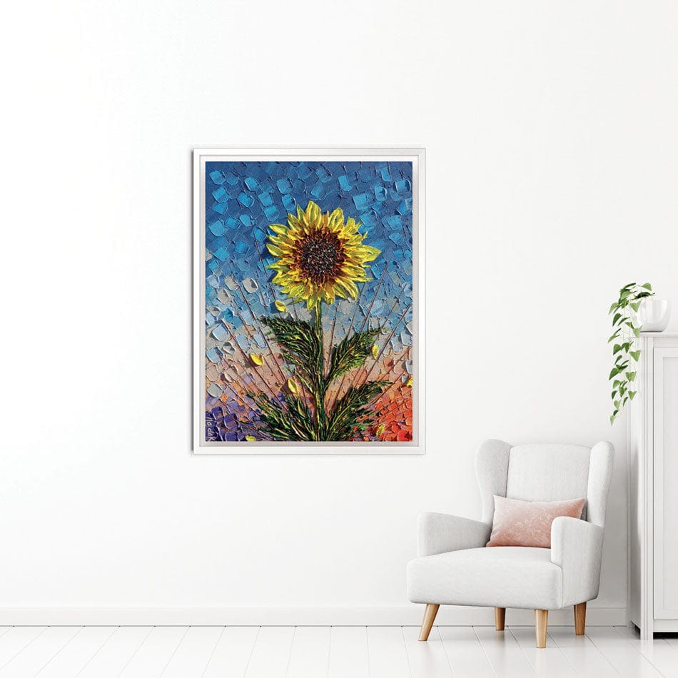 Single Sunflower Canvas Print wall art product Expression By Nada