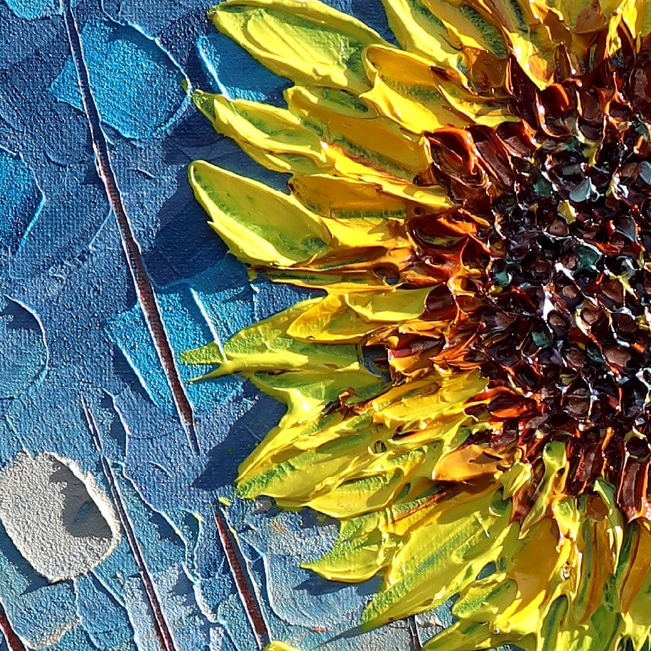 Single Sunflower Framed Art Print wall art product Expression By Nada