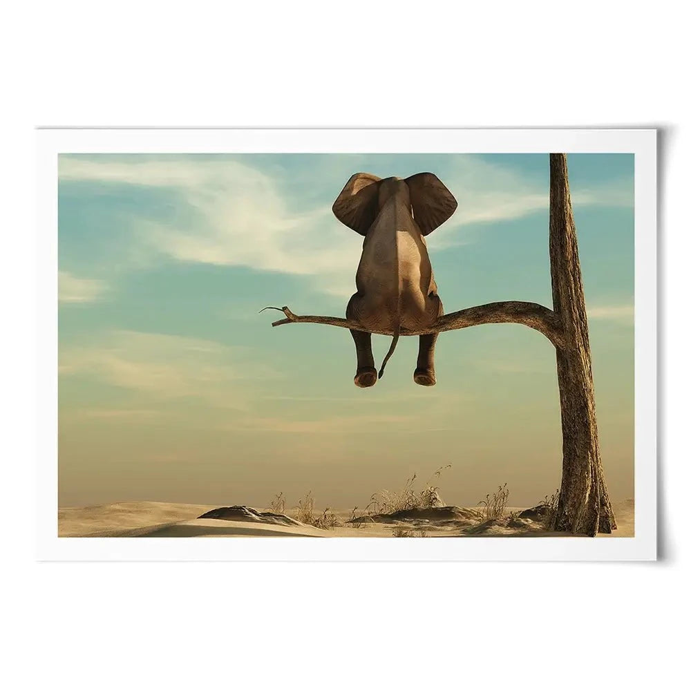 Sitting Elephant Art Print Sitting Elephant Art Print wall art product Orla / Shutterstock