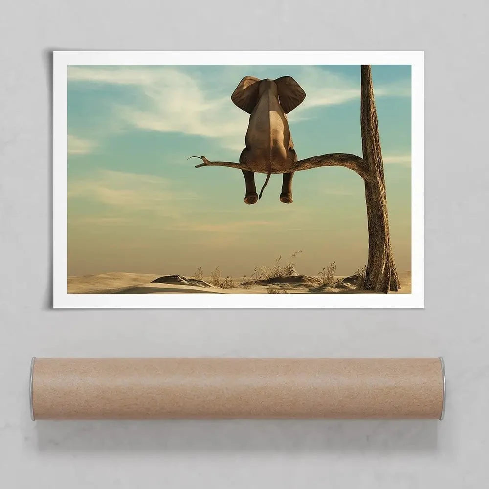 Sitting Elephant Art Print Sitting Elephant Art Print wall art product Orla / Shutterstock
