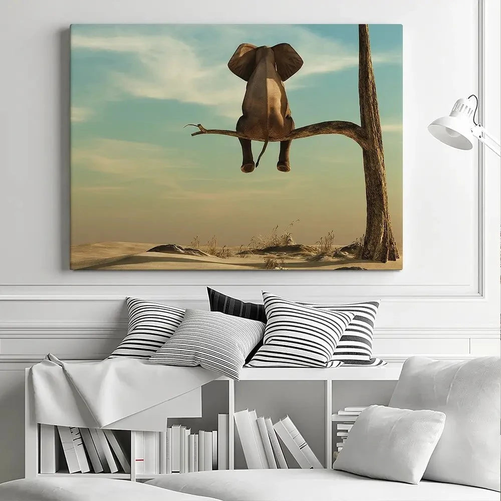 Sitting Elephant Canvas Print Sitting Elephant Canvas Print wall art product Orla / Shutterstock