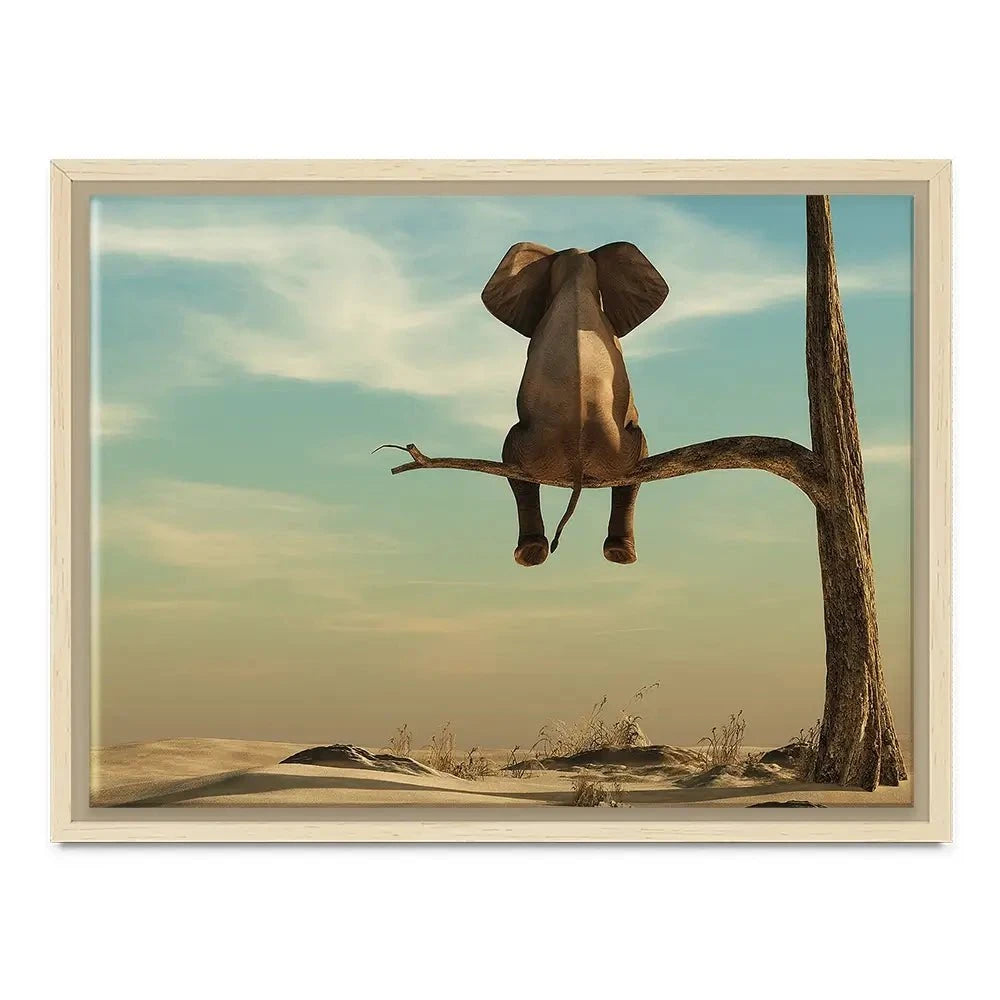 Sitting Elephant Canvas Print Sitting Elephant Canvas Print wall art product Orla / Shutterstock