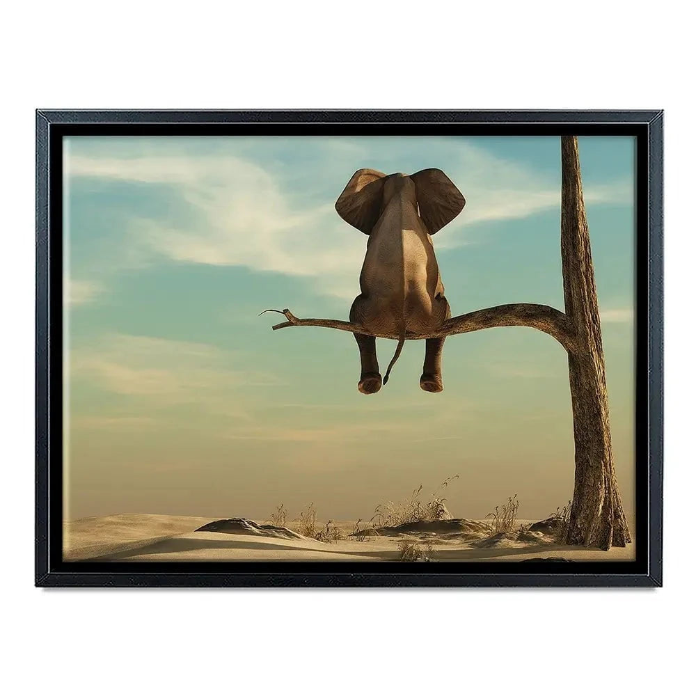 Sitting Elephant Canvas Print Sitting Elephant Canvas Print wall art product Orla / Shutterstock