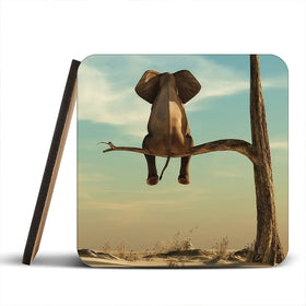 Sitting Elephant Coaster Set Sitting Elephant Coaster Set wall art product Orla / Shutterstock