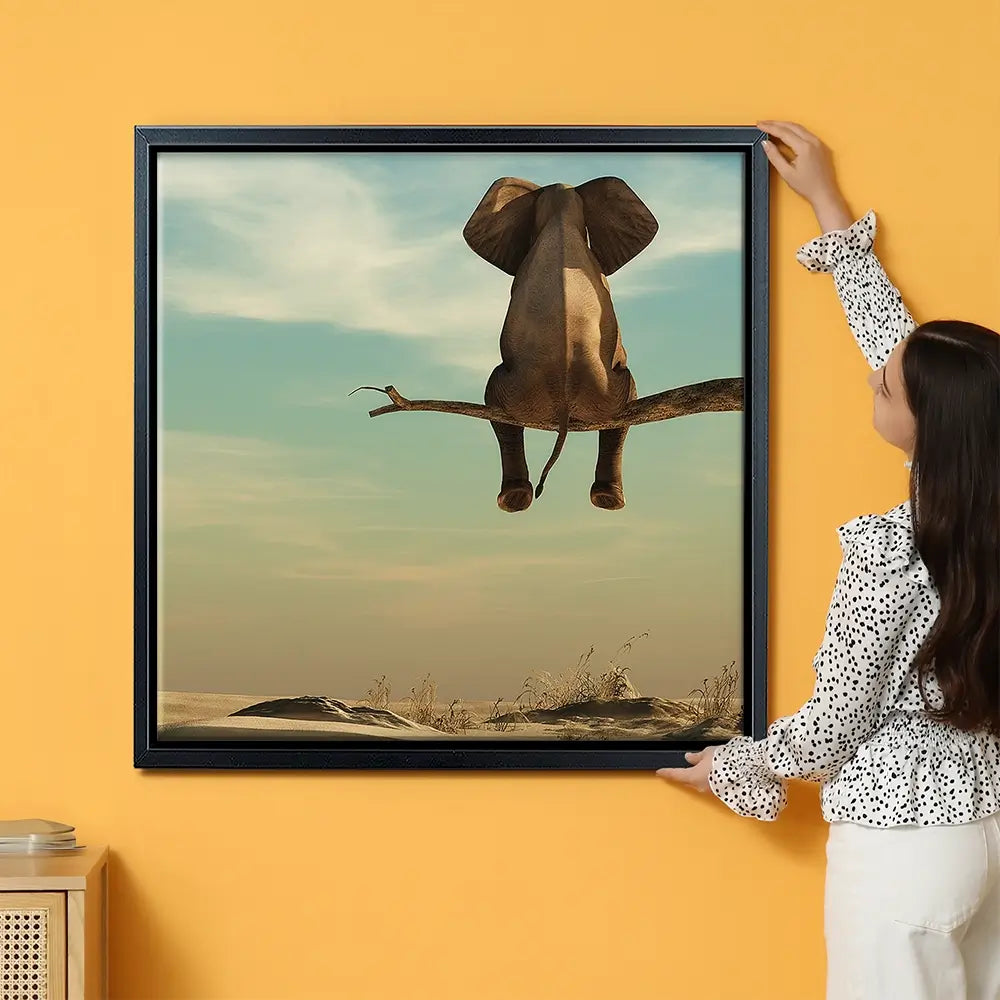 Sitting Elephant Oversized Canvas Print Sitting Elephant Oversized Canvas Print wall art product Orla / Shutterstock