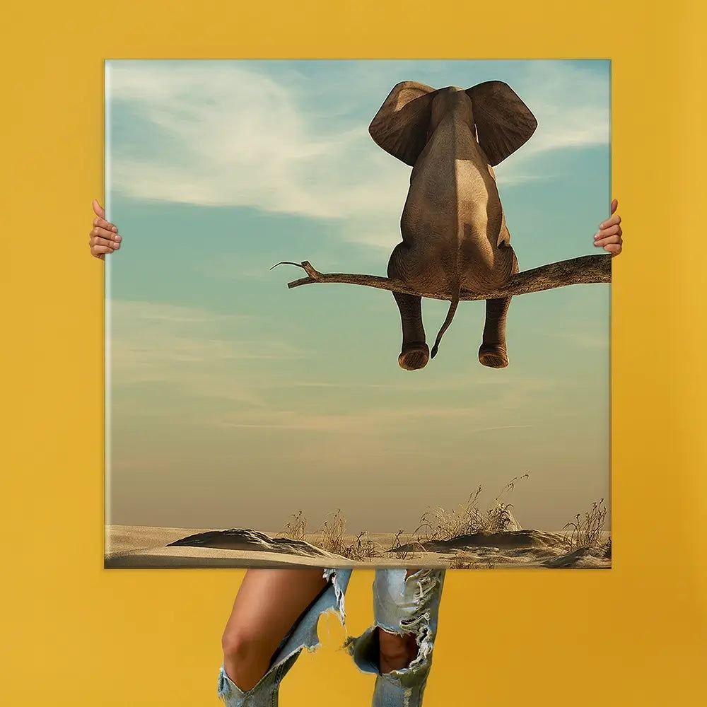 Sitting Elephant Oversized Canvas Print Sitting Elephant Oversized Canvas Print wall art product Orla / Shutterstock