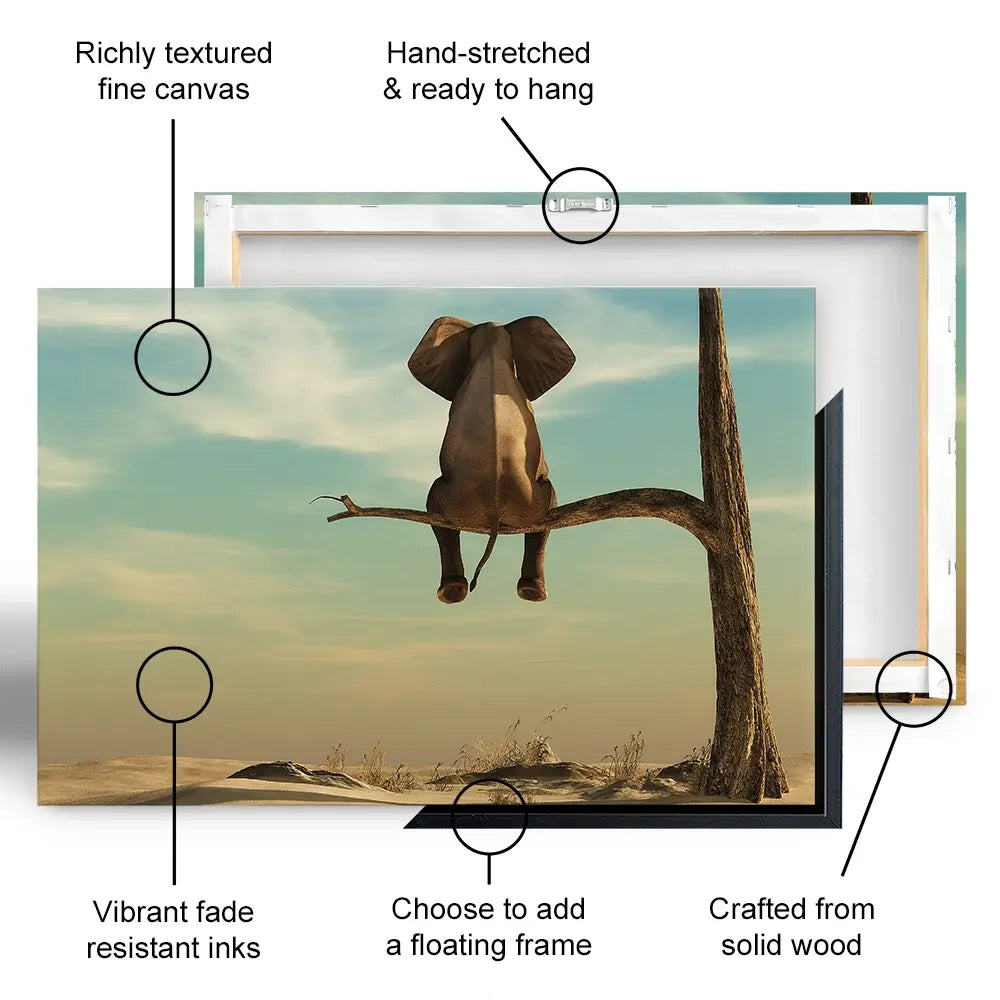 Sitting Elephant Oversized Canvas Print Sitting Elephant Oversized Canvas Print wall art product Orla / Shutterstock